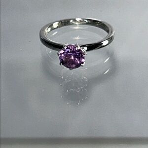 NWOT Sterling Silver Genuine Amethyst Gemstone Pinky Ring By The Gem Insider